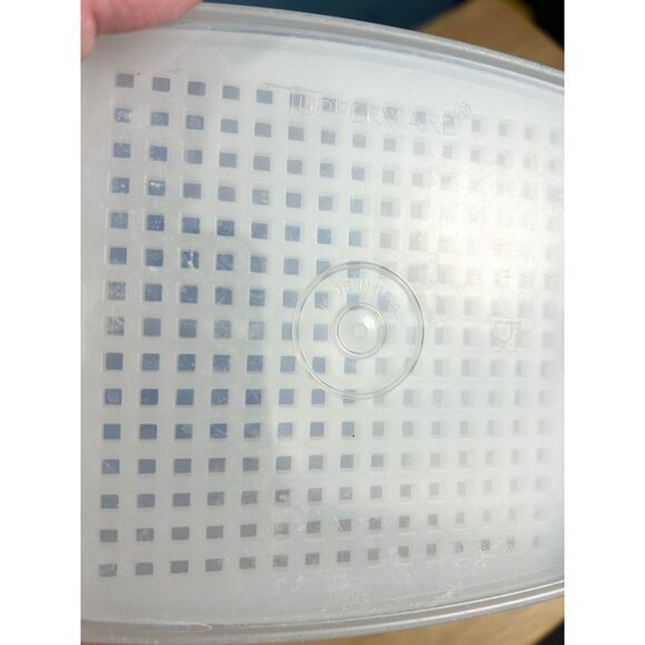 Tupperware Pickle Keeper Pic a Deli Blue & Frosted White 3 Piece USA Collectible - Picture 11 of 11